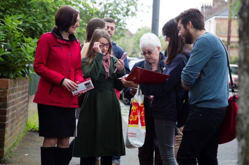 Volunteers campaigning with Vicky Foxcroft
