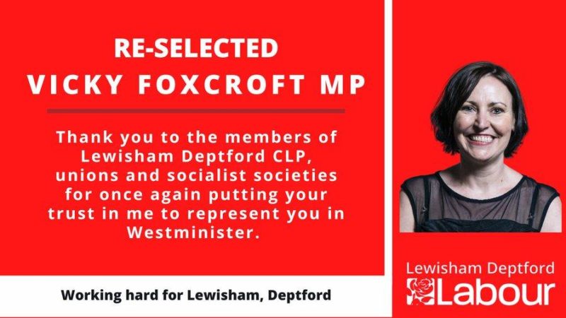 vicky foxcroft reselected 2022